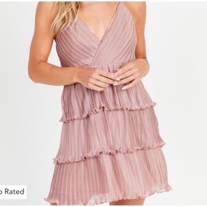 Altar’d state dusty rose tiered dress, ruffles, women’s large, good condition